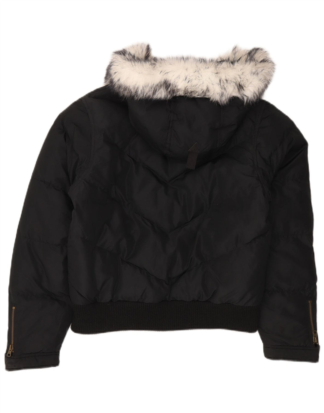 Giacca imbottita con cappuccio da donna BRUGI UK 14 grande poliestere nero