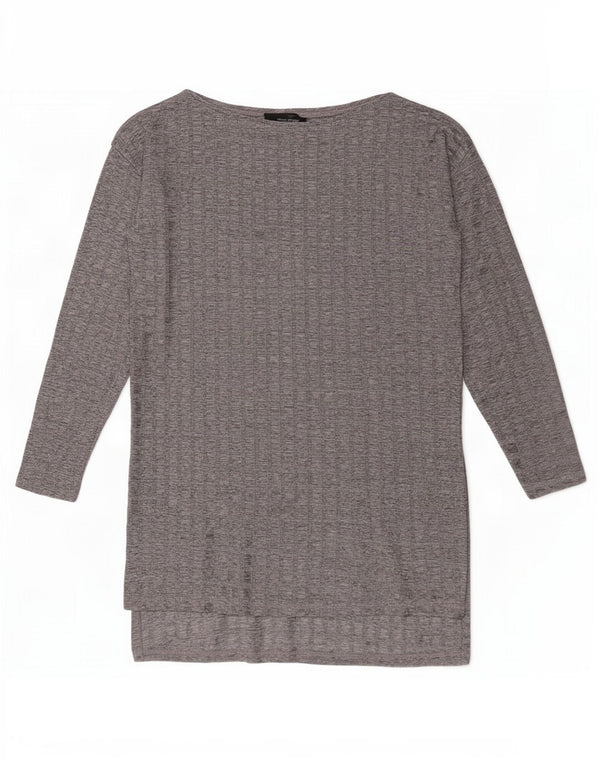 Top tunica a maniche lunghe da donna Zara UK 10 piccoli quadri grigi