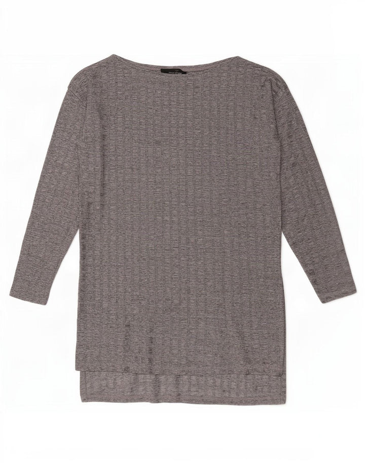 Top tunica a maniche lunghe da donna Zara UK 10 piccoli quadri grigi