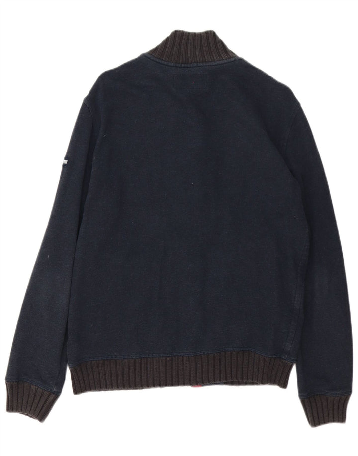 Armani Jeans Uomo Cardigan Maglione Grande Cotone Blu Navy