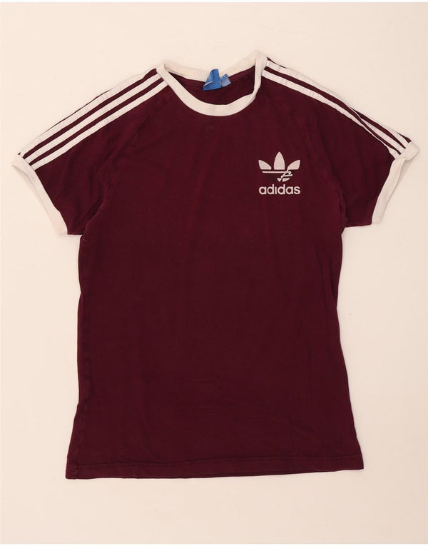 T-shirt da donna Adidas Top UK 12 cotone bordeaux medio