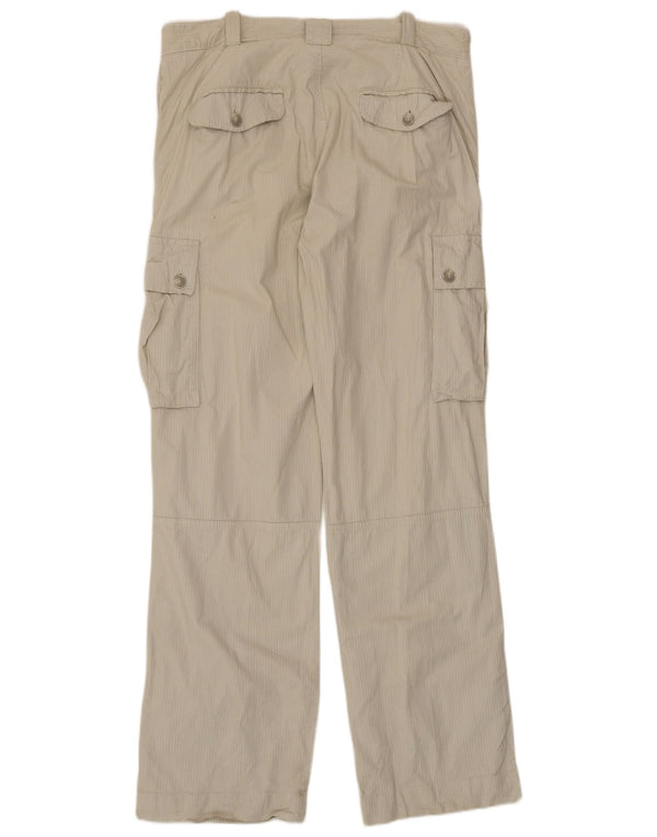 Pantaloni cargo dritti da uomo Zara EU 44 Large W34 L34 Gessato beige