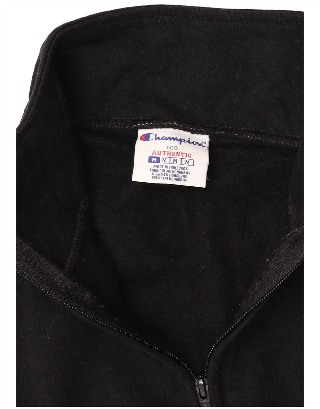 Felpa Champion da uomo con grafica con zip e collo, maglione, cotone nero medio