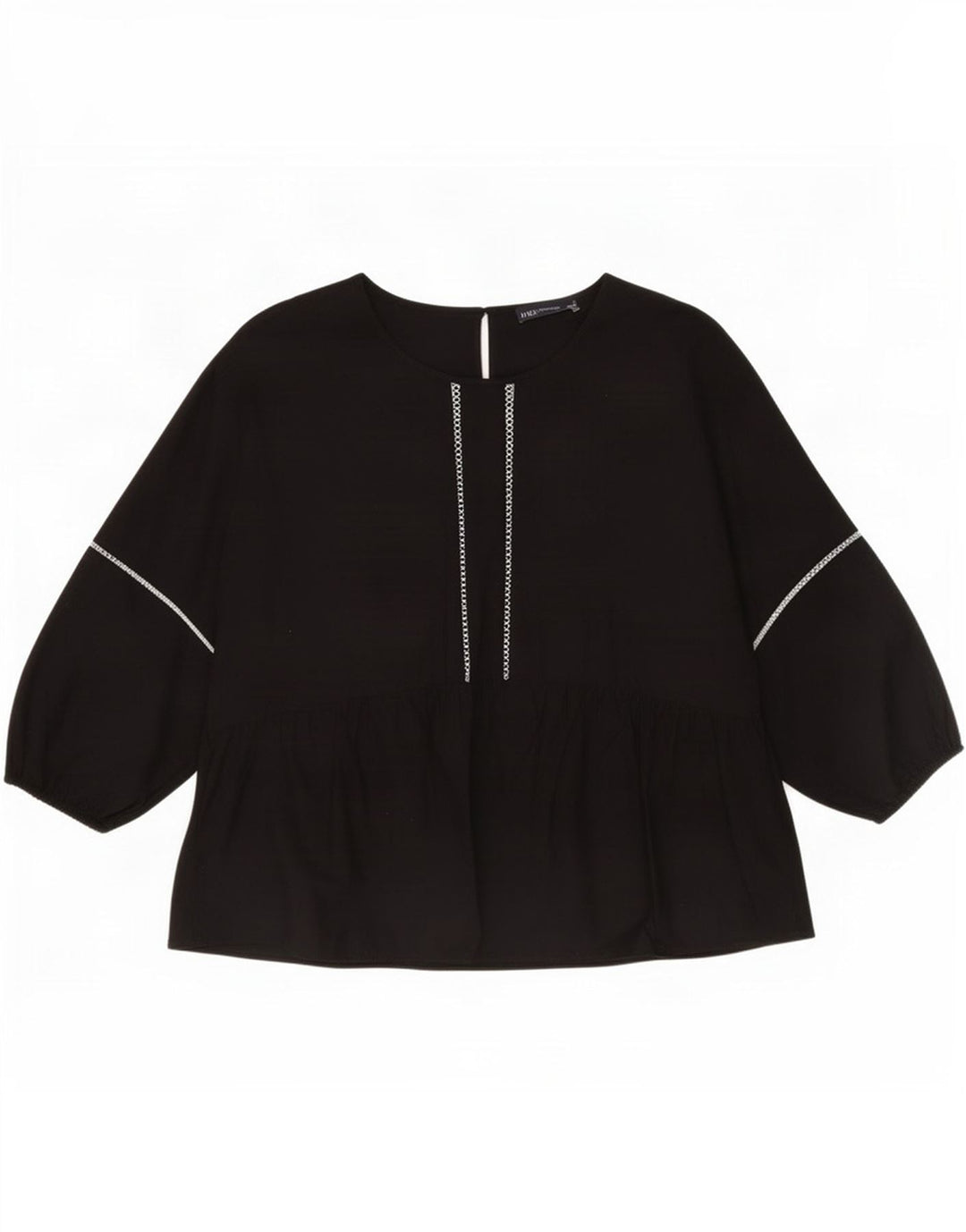Camicetta a maniche lunghe da donna Marks & Spencer UK 12 cotone nero medio