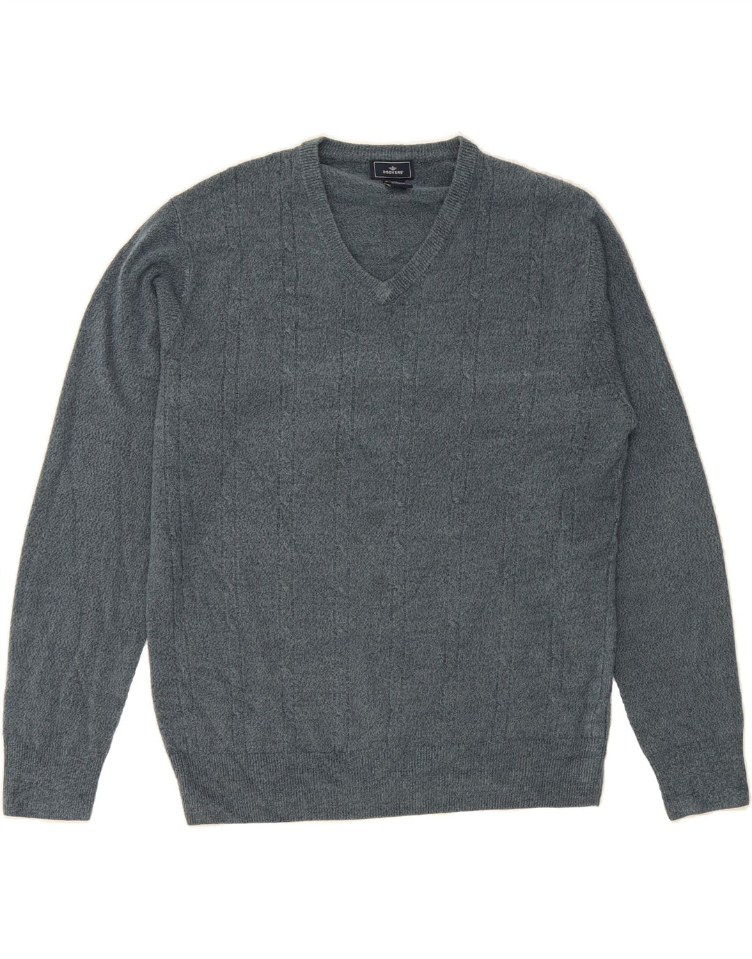 DOCKERS Mens V-Neck Jumper Sweater Large Navy Blue Acrylic Vintage Dockers and Second-Hand Dockers from Messina Hembry 