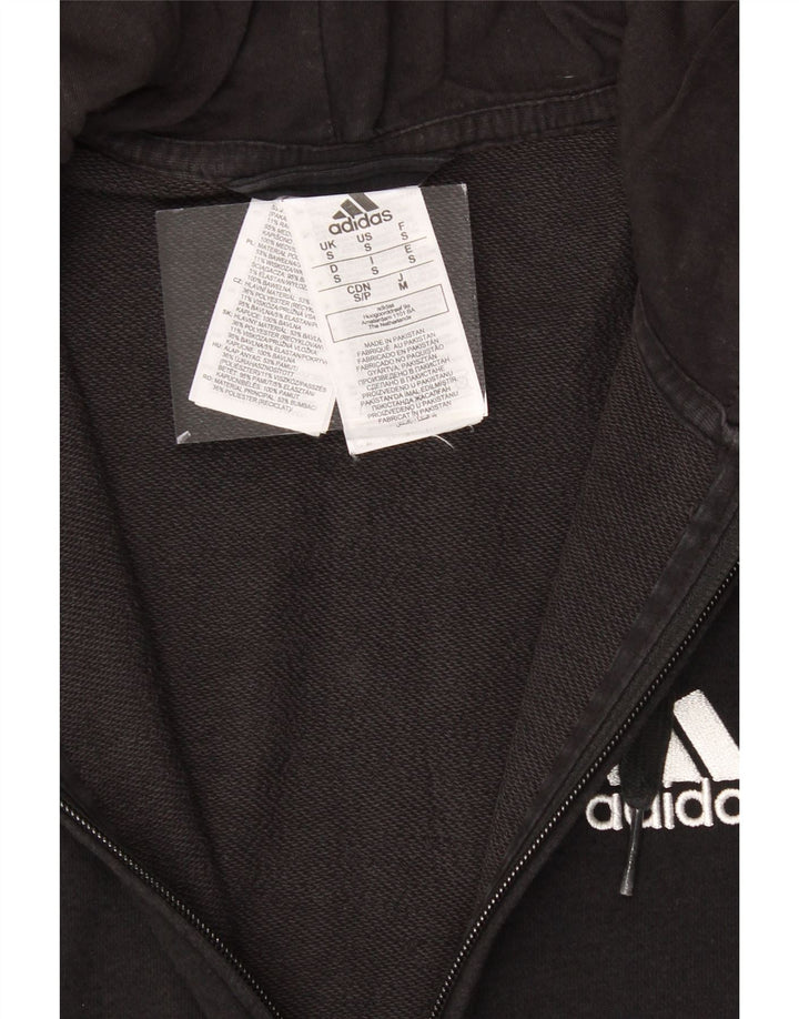 ADIDAS Mens Zip Hoodie Sweater Small Black Polyester Vintage Adidas and Second-Hand Adidas from Messina Hembry 