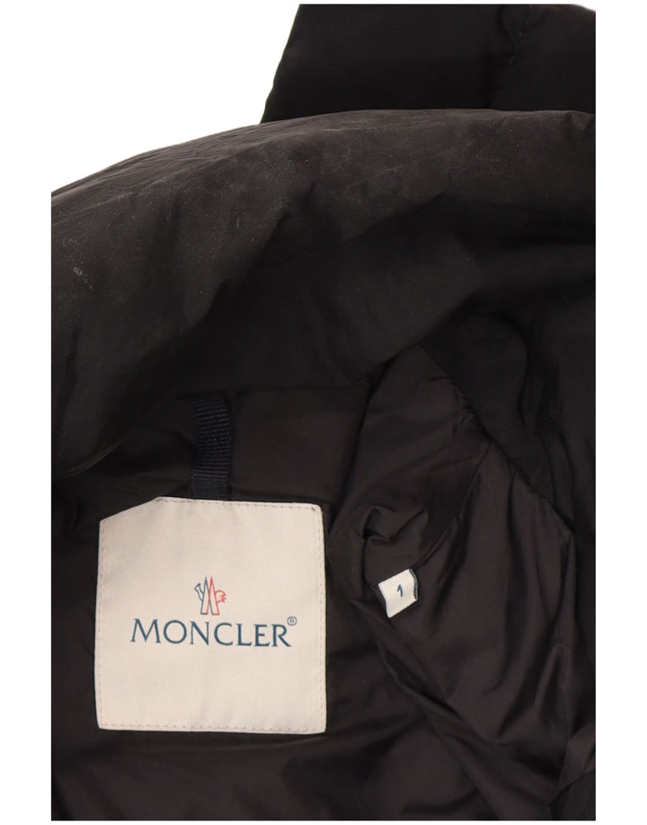MONCLER Cappotto imbottito da donna taglia 1 piccolo nero in poliammide classico