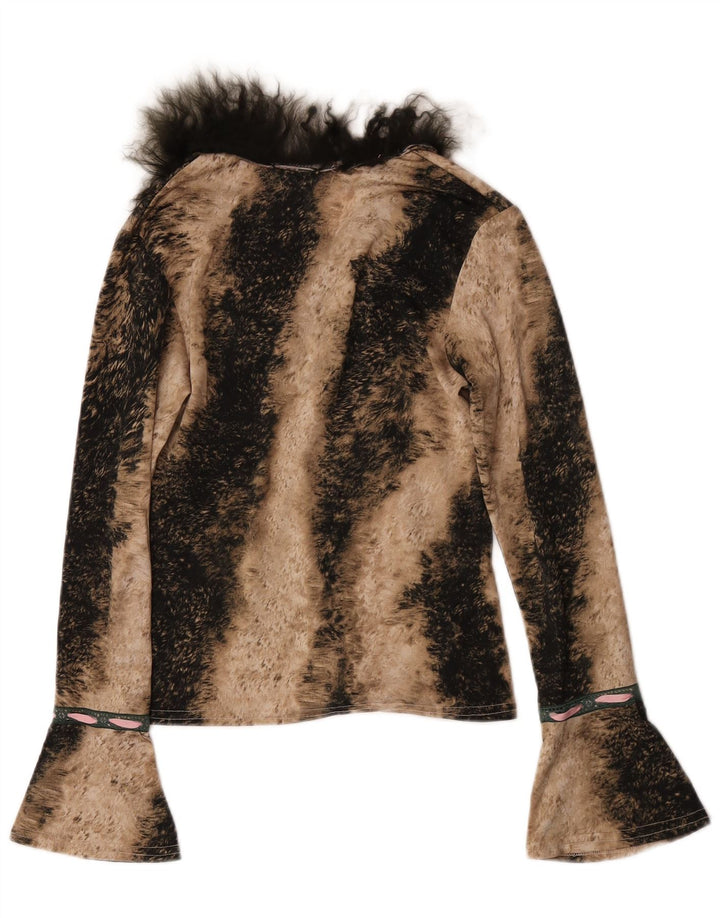 Top da donna a maniche lunghe Avant UK 6 XS poliestere con stampa animalier marrone