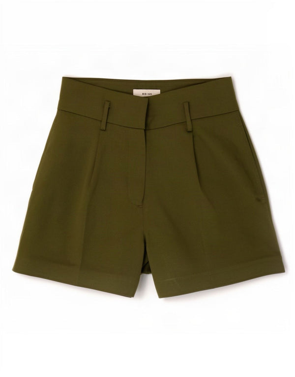 Pantaloncini chino con ancoraggio a vita alta da donna Reiss UK 8 piccoli W28 poliestere kaki