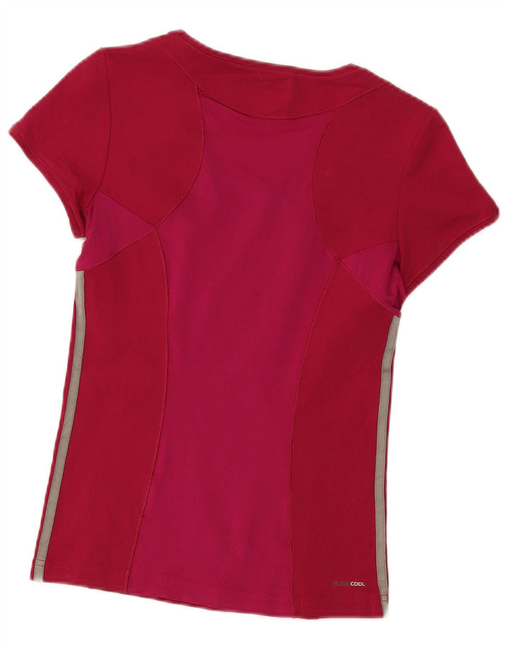T-shirt Adidas Climacool da donna Top UK 12 Medium Red Poliestere Sports