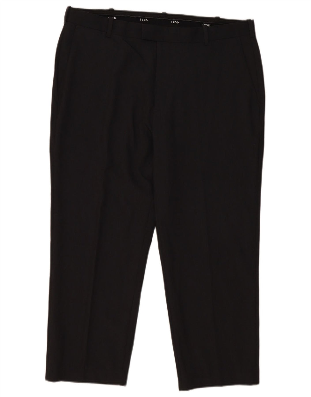 Pantaloni da abito dritti corti da uomo Izod W36 L25 poliestere grigio