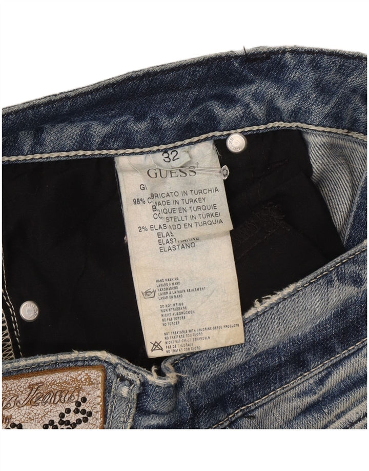 Jeans dritti da donna Guess W32 L27 cotone blu