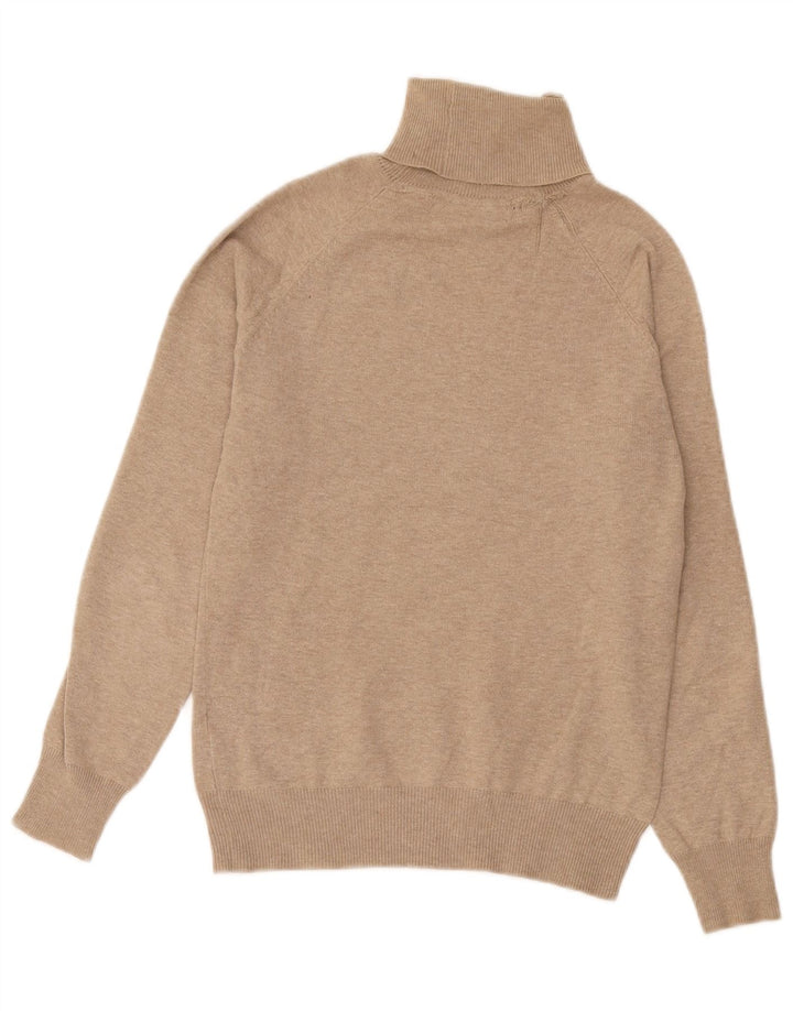 Maglione maglione a collo alto da donna Zara UK 12 Cotone beige medio
