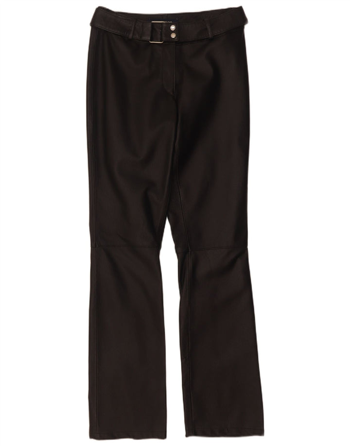 Pantaloni in pelle bootcut da donna Tom Tailor EU 34 XS W28 L32 Pelle nera