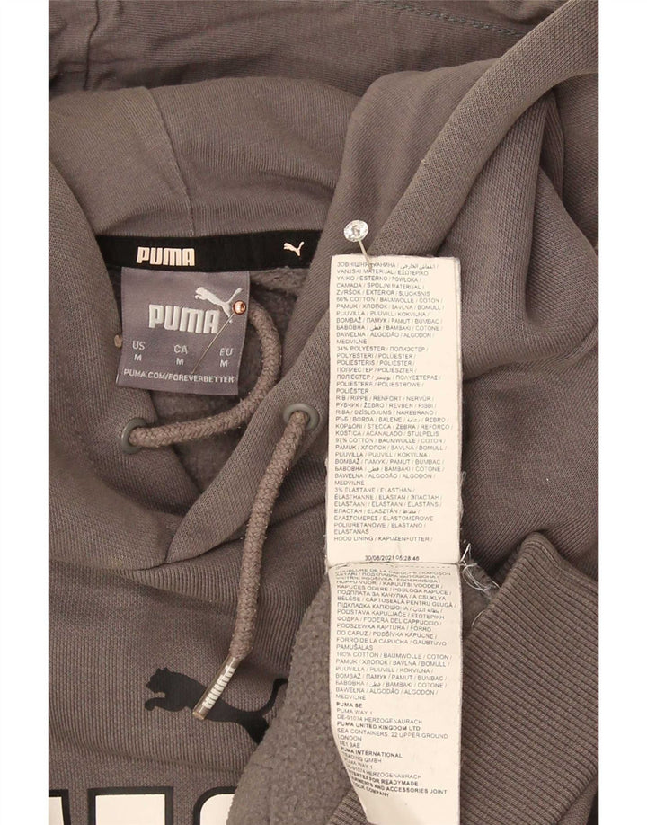 Felpa con cappuccio grafica da uomo Puma in cotone grigio medio