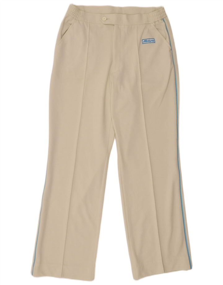Pantaloni casual dritti da uomo Mizuno W32 L32 poliestere bianco