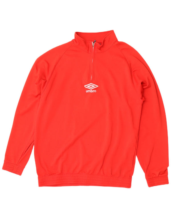Felpa Umbro da uomo con zip e collo maglione XL rosso poliestere