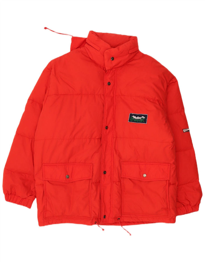 Giacca imbottita ampia con cappuccio da uomo Brunik UK 40 grande poliestere rosso