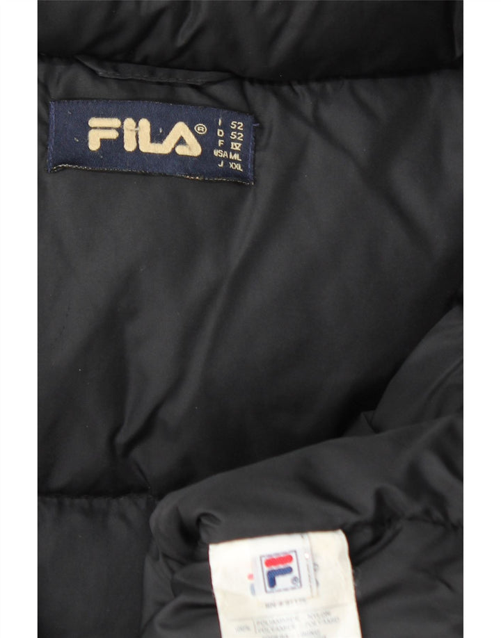 Giacca imbottita con cappuccio Fila da uomo IT 52 Large nera in poliammide