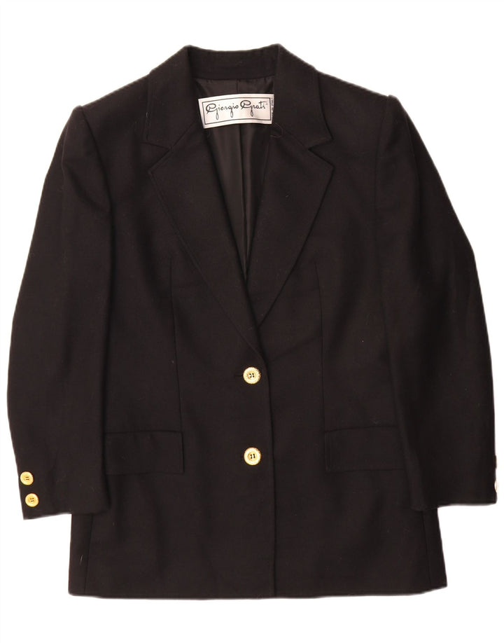Giacca Blazer a 2 Bottoni da Donna Giorgio Grati IT 44 Lana Nera Media