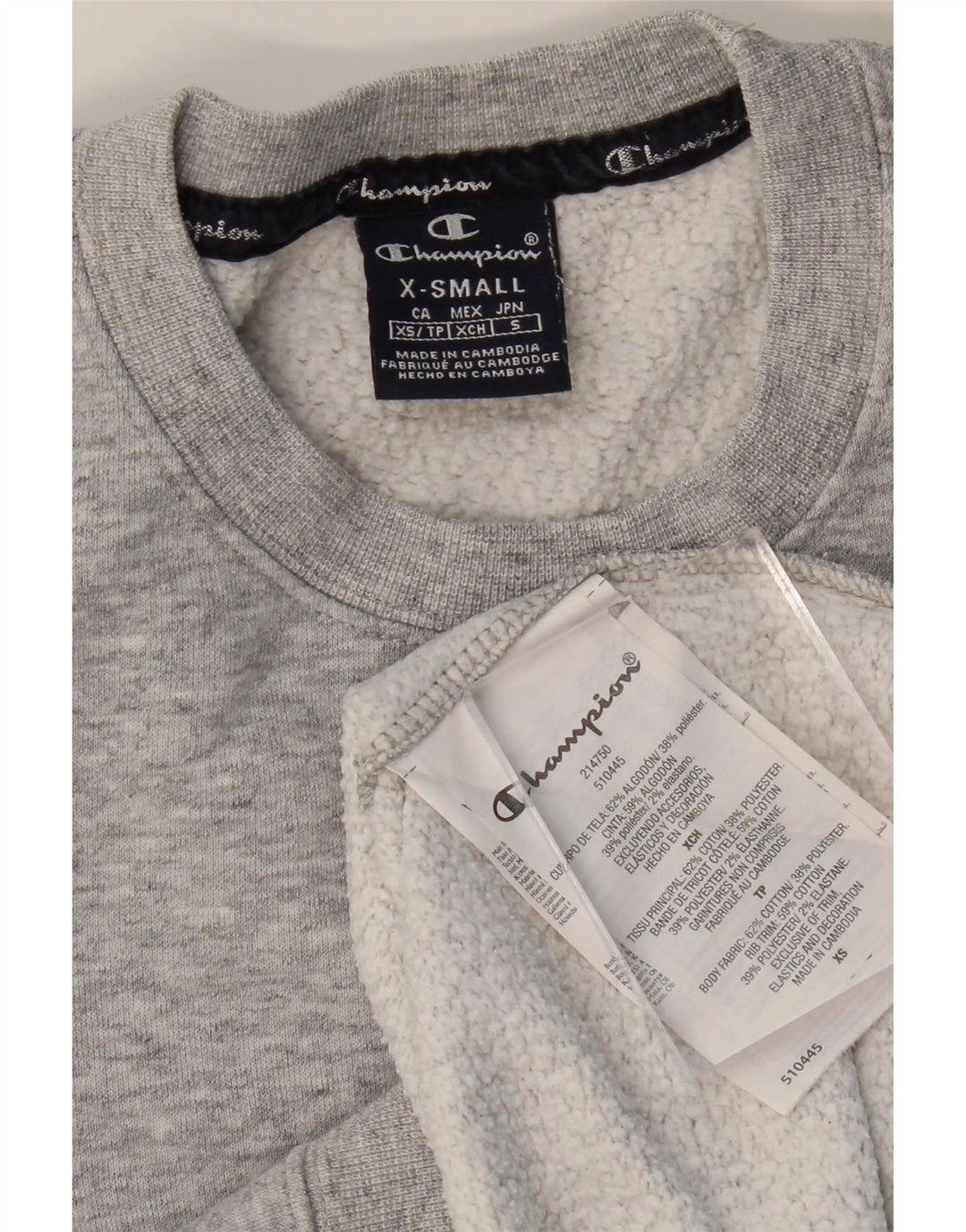 Felpa da uomo CHAMPION Maglione XS Cotone chiazzato grigio