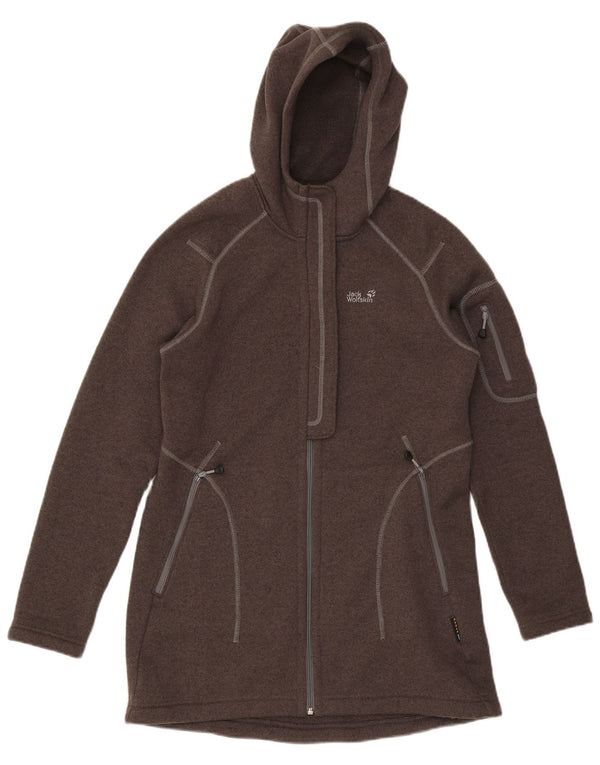 JACK WOLFSKIN Giacca da tuta da donna con cappuccio UK 16 Large Marrone