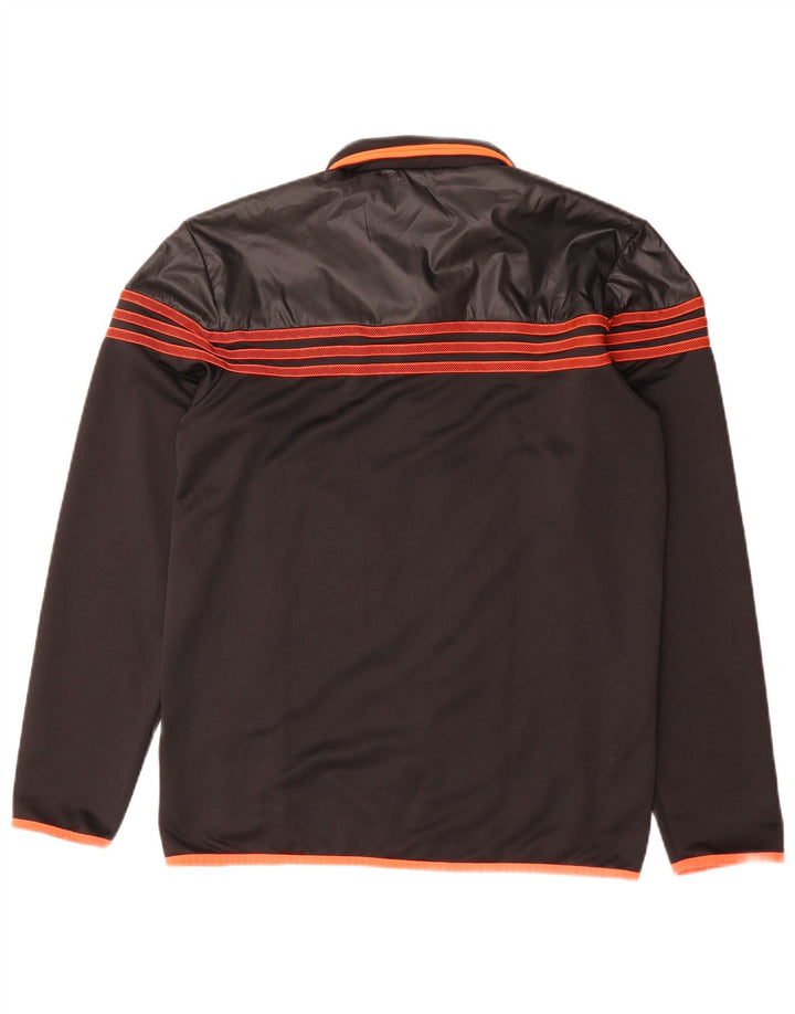 Giacca da tuta da uomo con cappuccio Adidas UK 38/40 Medium Nero Poliestere