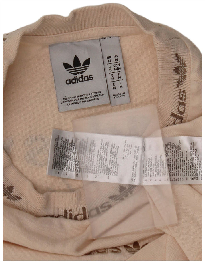 T-shirt grafica da uomo Adidas Top in cotone beige medio