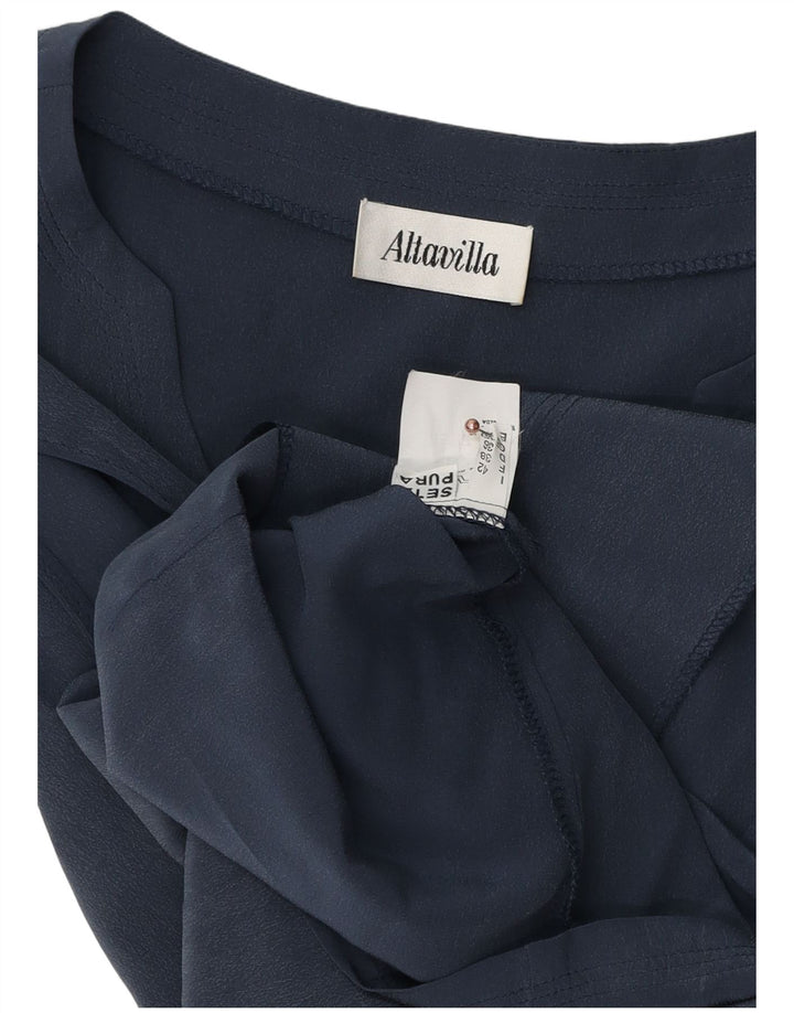 Camicetta senza maniche da donna Altavilla UK 10 piccola seta blu navy