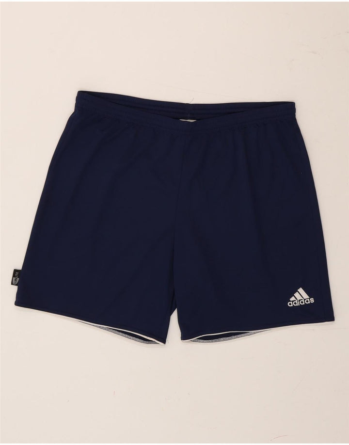Pantaloncini sportivi Adidas Climalite da uomo di grandi dimensioni in poliestere blu navy