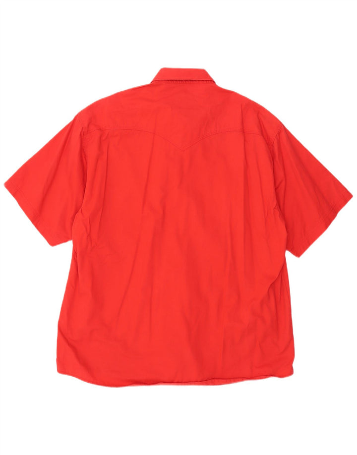 Camicia a maniche corte da uomo Wrangler XL in cotone rosso