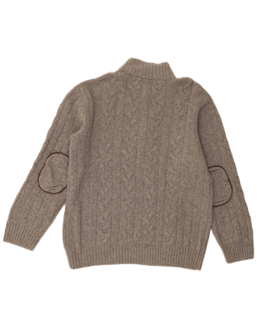 Gant Maglione da uomo con zip e collo 2XL in lana merino grigia