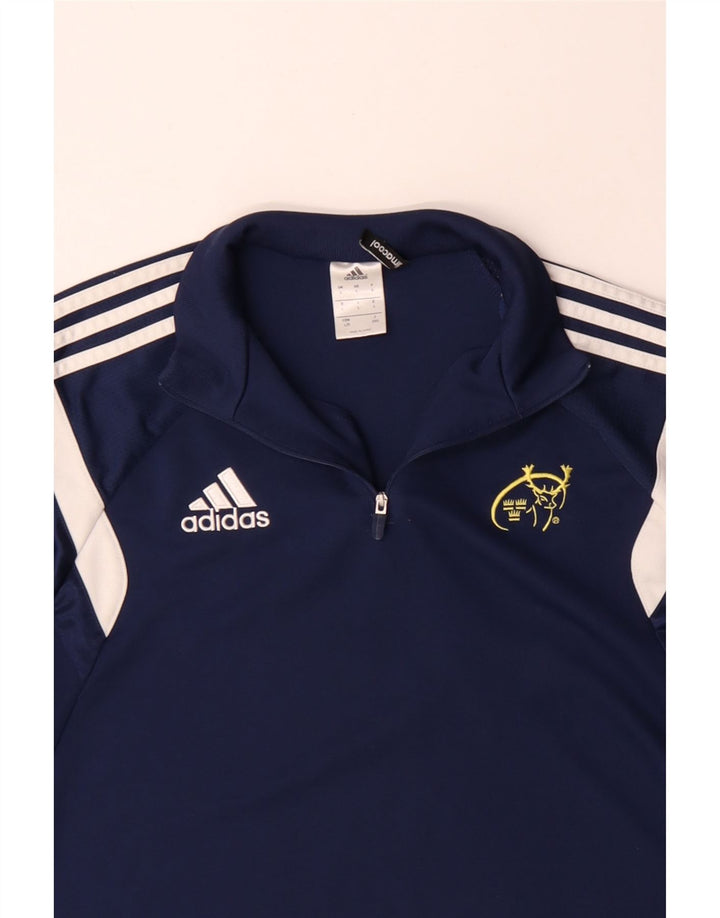 Adidas Uomo Munster Rugby Pullover Tuta Top Large Blu Navy