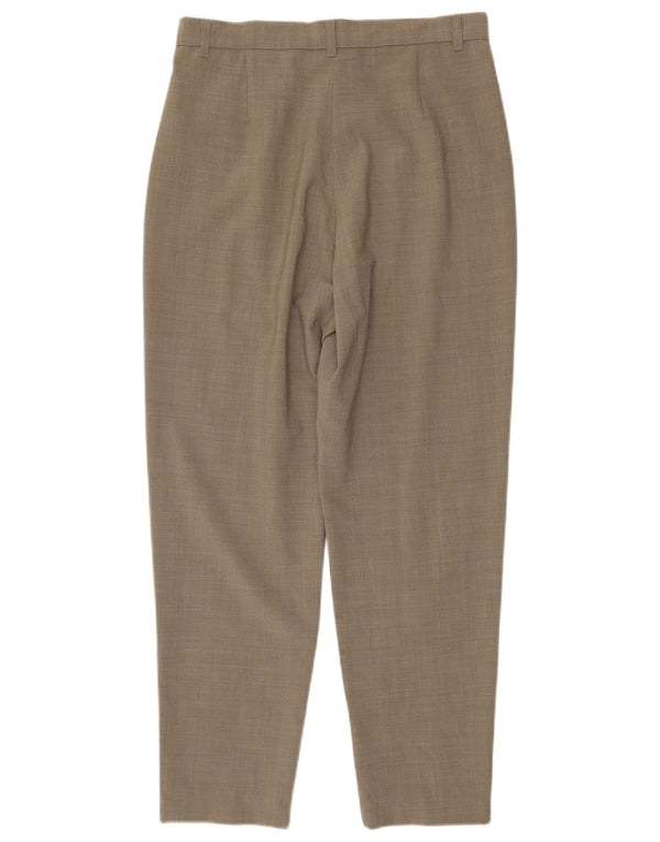 Pantaloni casual a vita alta da donna Benetton IT 46 Large W30 L27 Beige