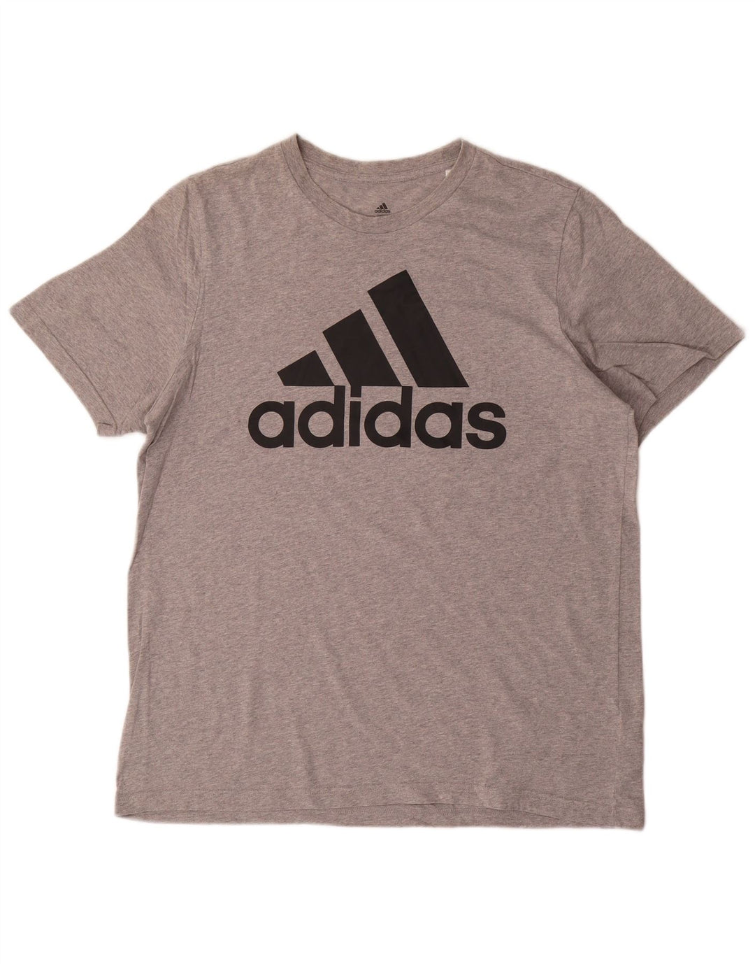 T-shirt grafica da uomo ADIDAS Top grande in cotone grigio