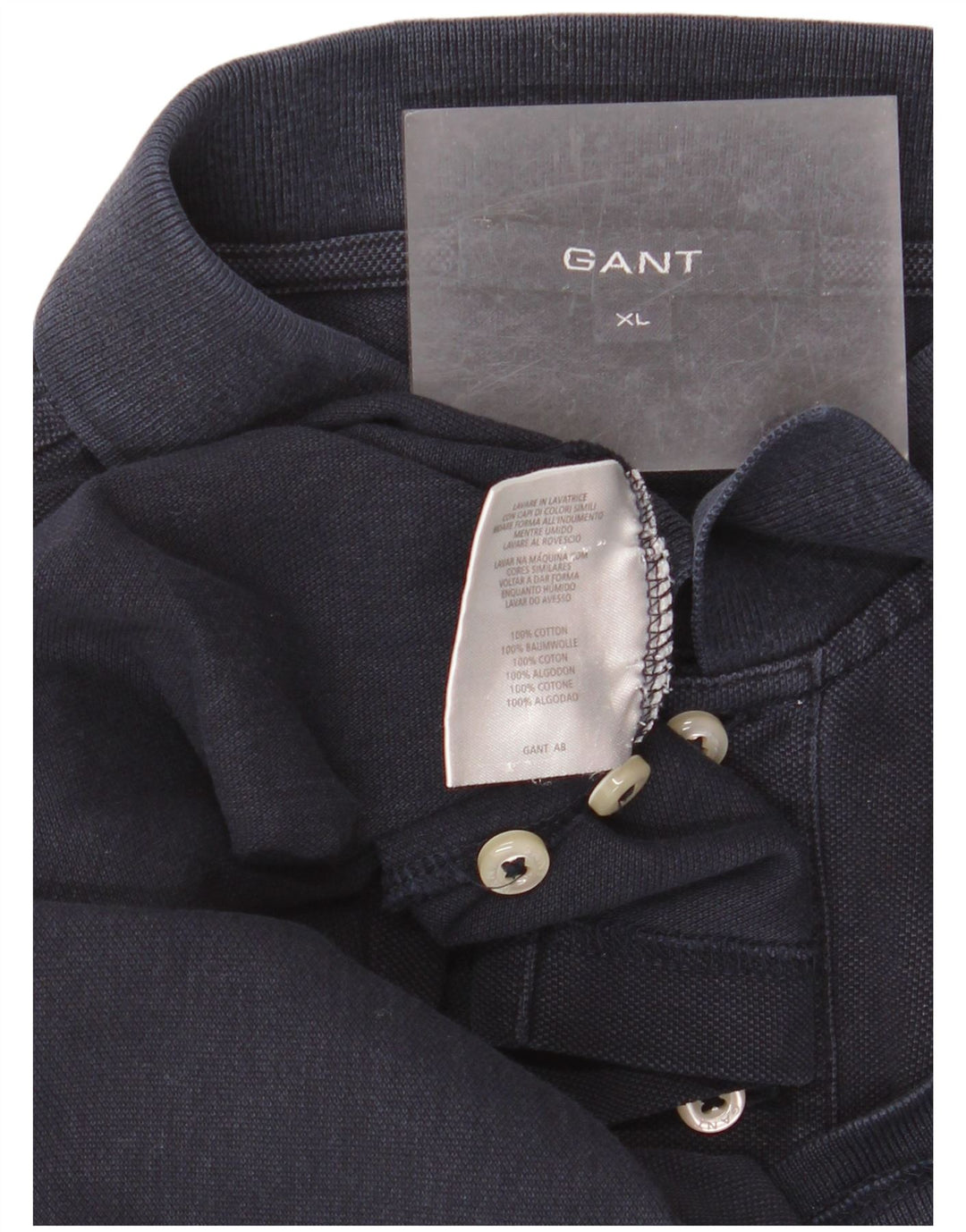 Polo da uomo Gant XL in cotone blu navy