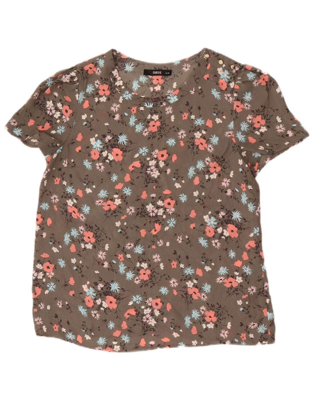 Camicetta oversize da donna Oasis Top UK 10 Piccolo poliestere floreale kaki