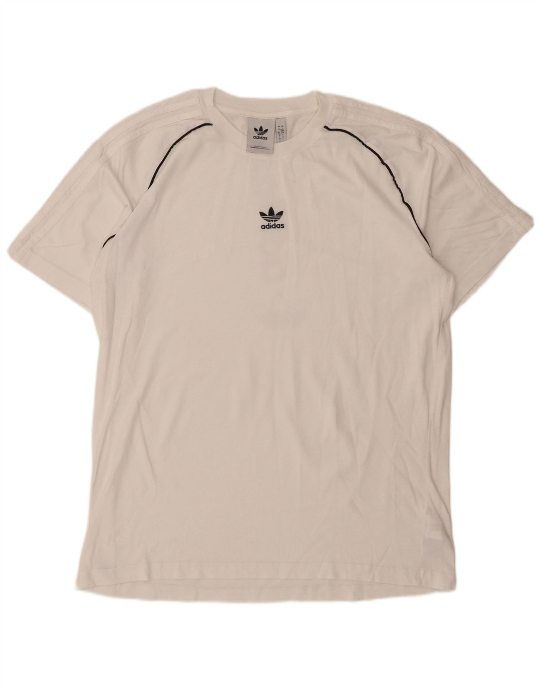 T-shirt grafica da uomo ADIDAS Top grande in cotone bianco
