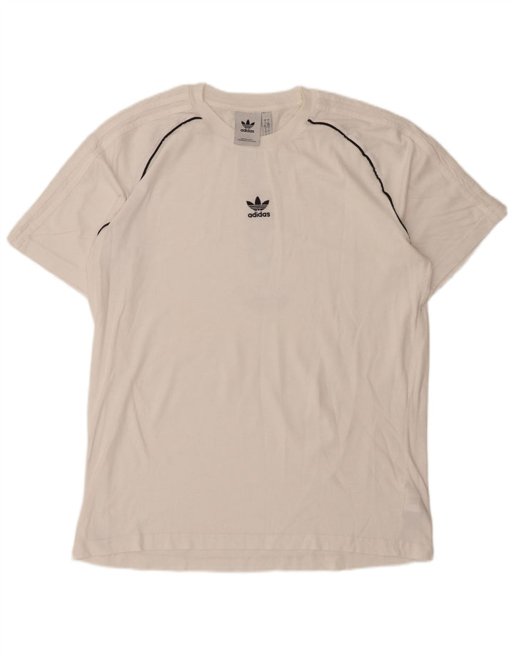 T-shirt grafica da uomo ADIDAS Top grande in cotone bianco