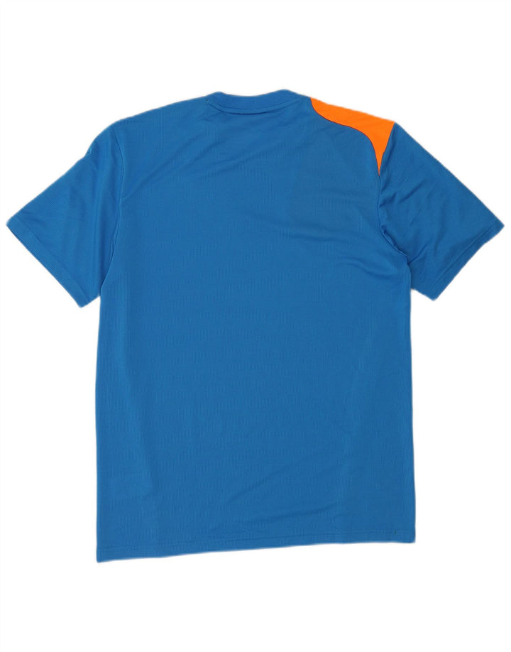 T-shirt grafica da uomo Adidas Top in poliestere color block blu medio