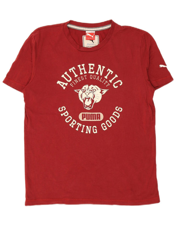 T-shirt grafica da uomo PUMA Top rosso medio in cotone