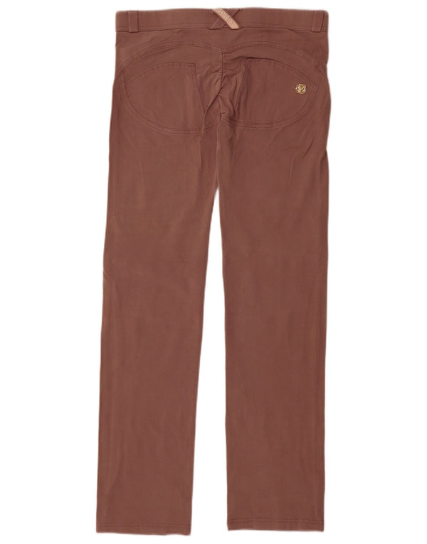 Pantaloni casual dritti da donna Freddy UK 12 medi W30 L30 cotone marrone