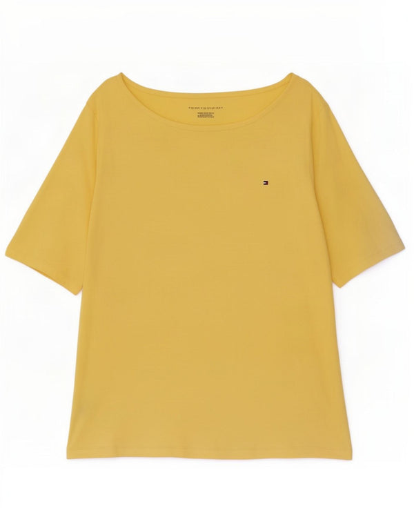 T-shirt da donna Tommy Hilfiger Top UK 18 XL cotone giallo