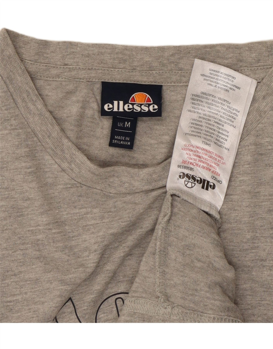 ELLESSE T-shirt grafica da uomo in cotone grigio medio