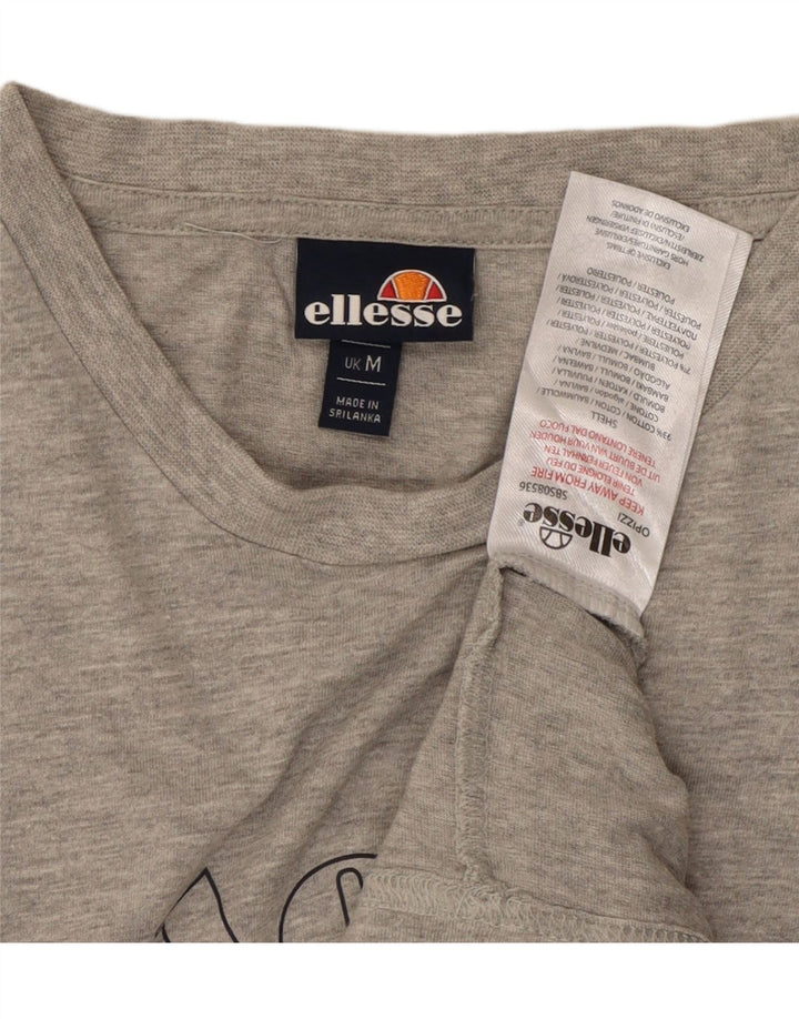 ELLESSE T-shirt grafica da uomo in cotone grigio medio