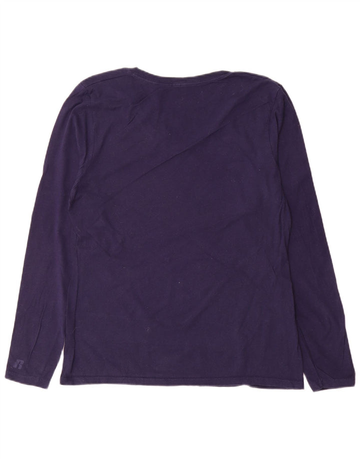 Maglietta grafica da ragazzo Russell Athletic a maniche lunghe 8-9 anni medio blu navy