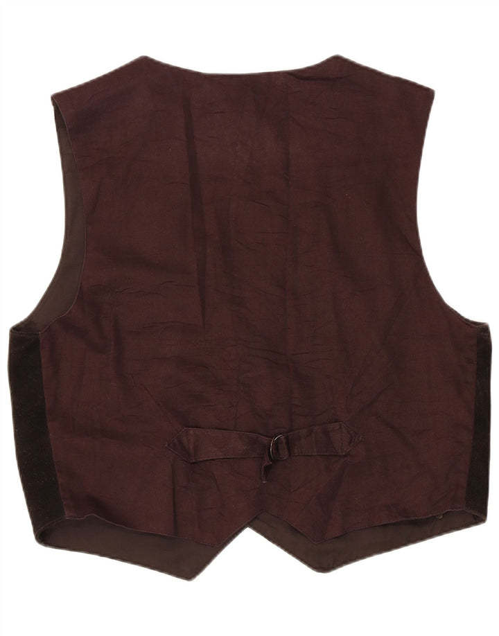 Gilet vintage da uomo in pelle scamosciata 2XL poliestere marrone