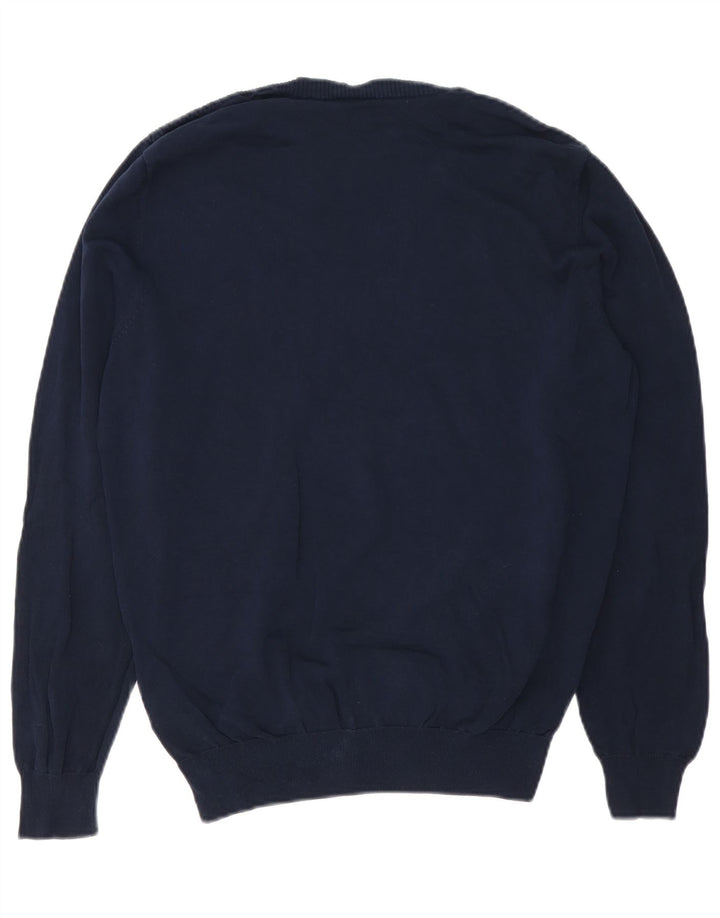 Maglione maglione girocollo da uomo Massimo Dutti in cotone blu navy medio