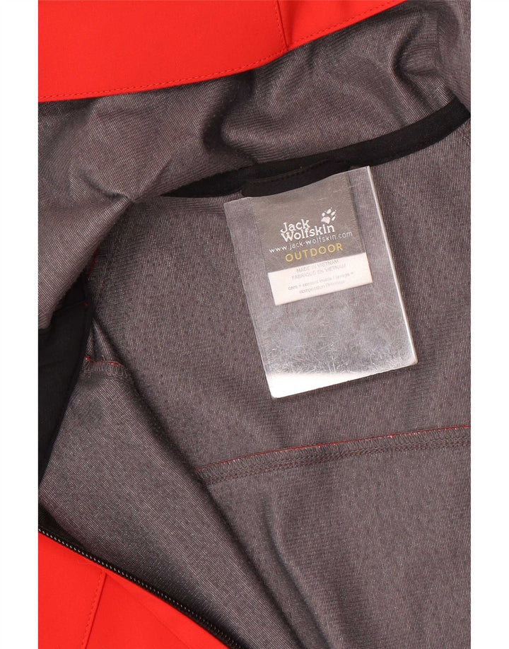 Giacca antipioggia con cappuccio da uomo Jack Wolfskin UK 36/38 Medium Red Colourblock