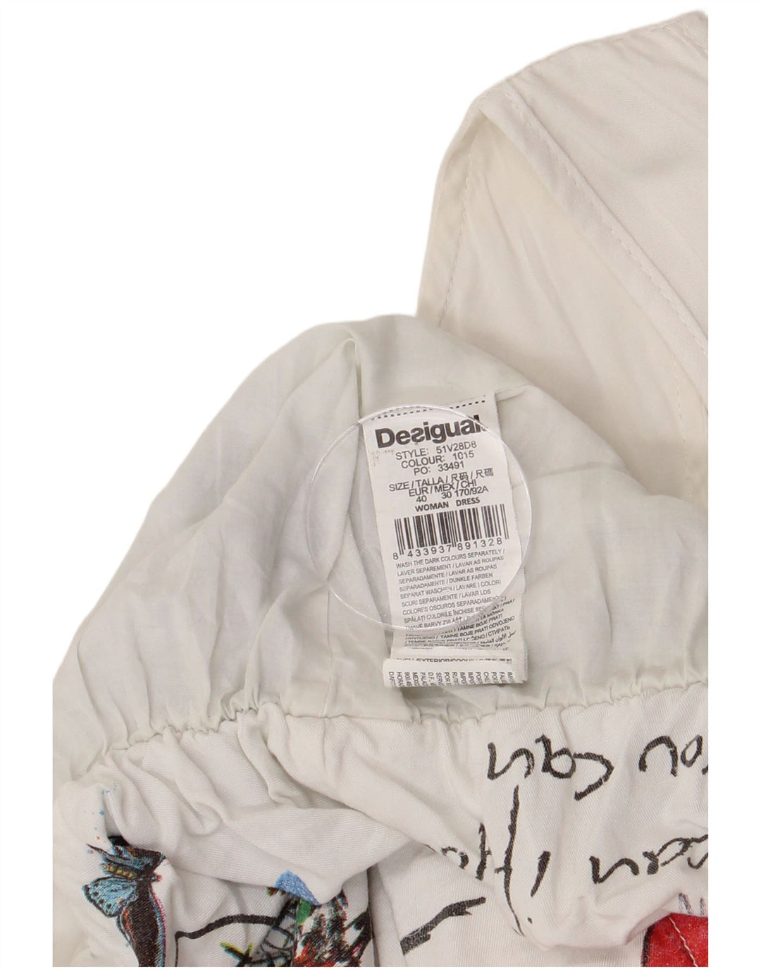 DESIGUAL Abito a palloncino senza maniche con grafica da donna EU 40 Medio Bianco floreale